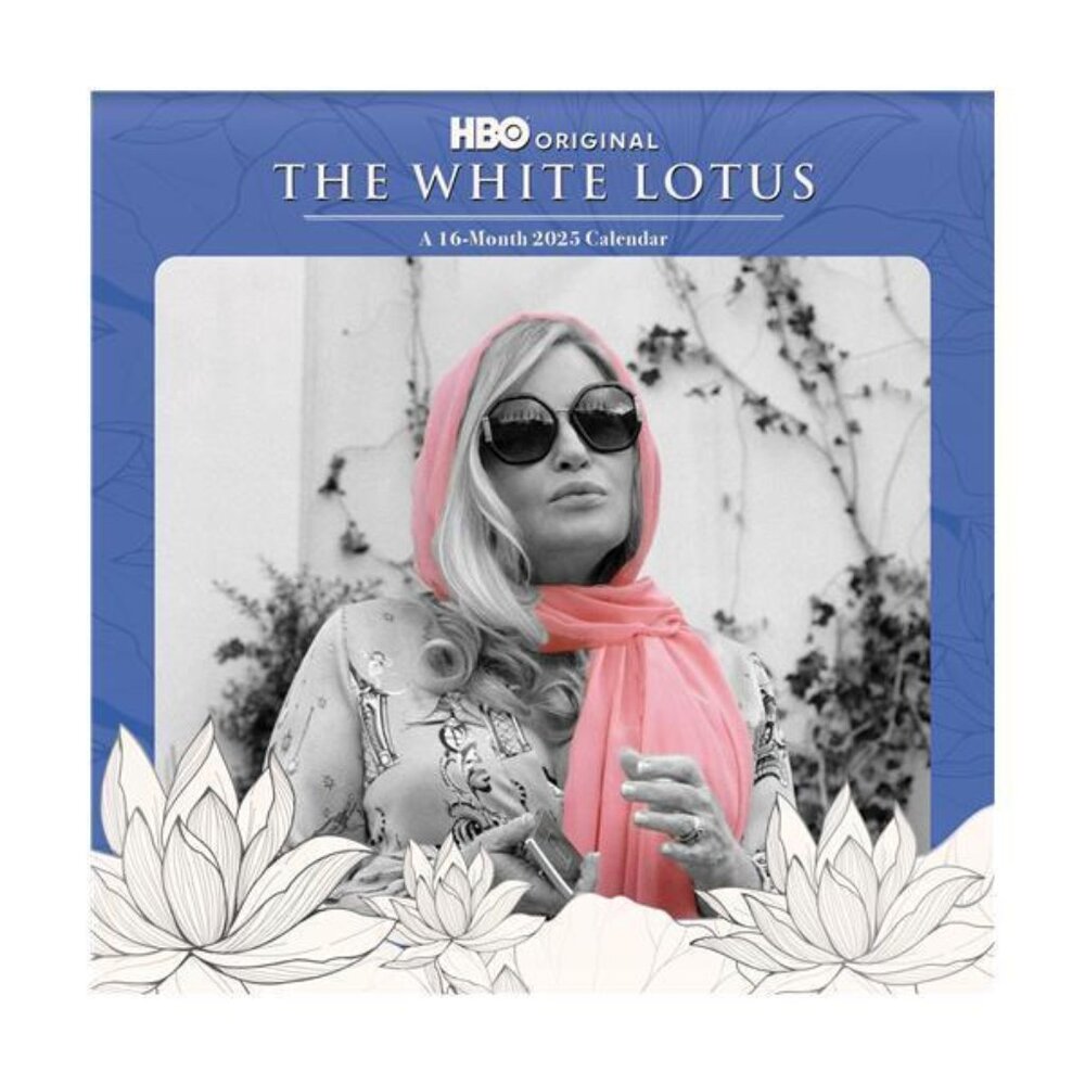 Trends International White Lotus 2025 12 x 12 Wall Calendar w daily planner
